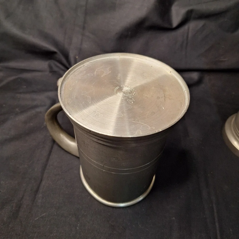 Royal‎ Holland KMD Daalderop Pewter Pitcher & Woodbury Pewterers Beer Stein Set